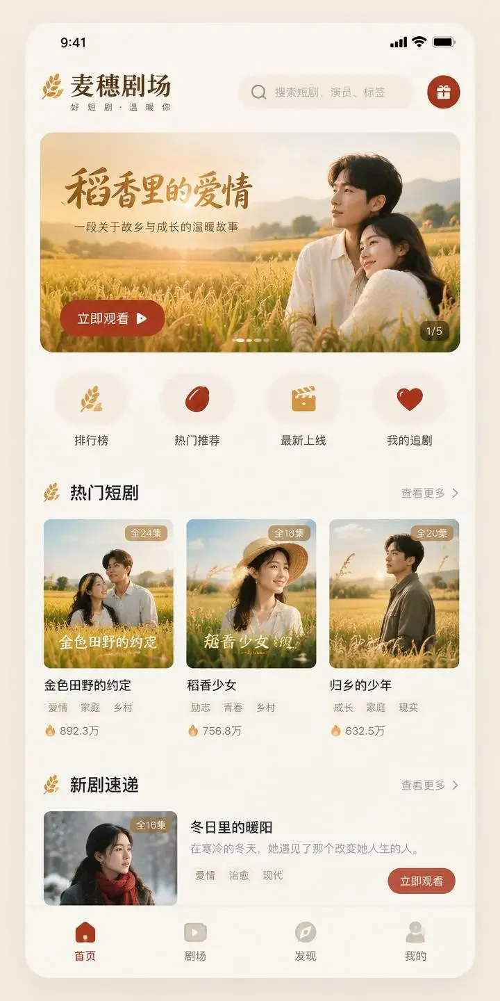 AI黄剧免费 APP 界面预览图，古风短剧卡片列表
